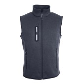 Men's Knitted Fleece Vest - dark-grey-melange/silver - 3XL