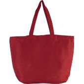 Grote tas van jute/katoen met binnenvoering Washed Crimson Red One Size