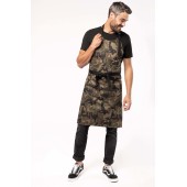 Katoenen schort met zak Olive Camouflage One Size