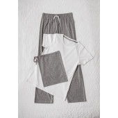 Ladies' Trousers Pyjama Set White / Heather Grey L