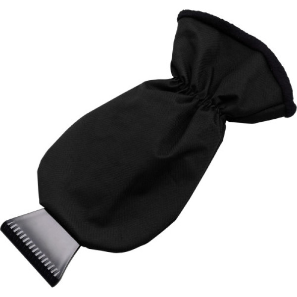 ABS ice scraper and polyester glove black