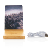 Bamboe 5W draadloze oplader met fotolijst, bruin