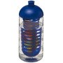 H2O Active® Bop 500 ml bidon en infuser met koepeldeksel - Transparant/Blauw