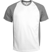 Tweekleurig sport-t-shirt unisex White / Fine Grey S