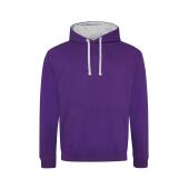 AWDis Varsity Hoodie, Purple/Heather Grey, XL, Just Hoods
