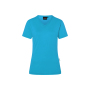 TF 5 Ladies' Workwear T-Shirt Casual-Flair, from Sustainable Material , 51% GRS Certified Recycled Polyester / 46% Conventional Cotton / 3% Conventional Elastane - pacific blue - 2XL
