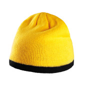 Beanie with contrasttwo-tone band Yellow / Black One Size