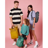 Recycled Twin Handle Roll-Top Laptop Backpack - Black - One Size