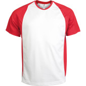 Unisex two-tone short-sleeved t-shirt White / Red 4XL