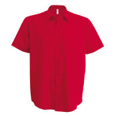 Men's easy-care short sleeve polycotton poplin shirt Classic Red L