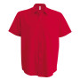 Overhemd in onderhoudsvriendelijk polykatoen-popeline korte mouwen heren Classic Red XS