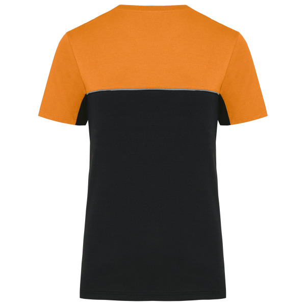 Ecologisch en tweekleurig uniseks T-shirt met korte mouwen Black / Orange XXL