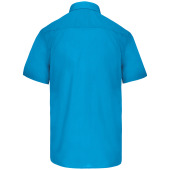 Overhemd in onderhoudsvriendelijk polykatoen-popeline korte mouwen heren Bright Turquoise 4XL