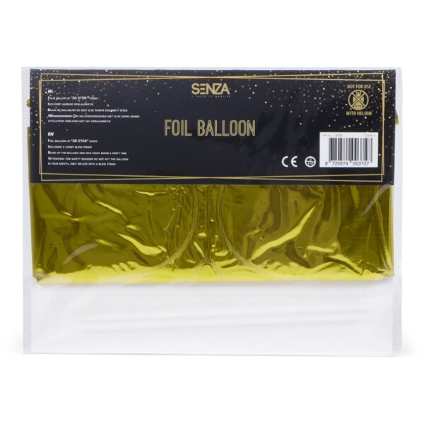 SENZA Folie Ballon 3D Ster Goud