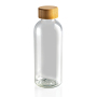GRS RPET fles met FSC bamboe dop, transparant