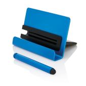 Aluminium telefoon standaard met touch pen, zwart Aluminium telefoon standaard met touch pen, zwart