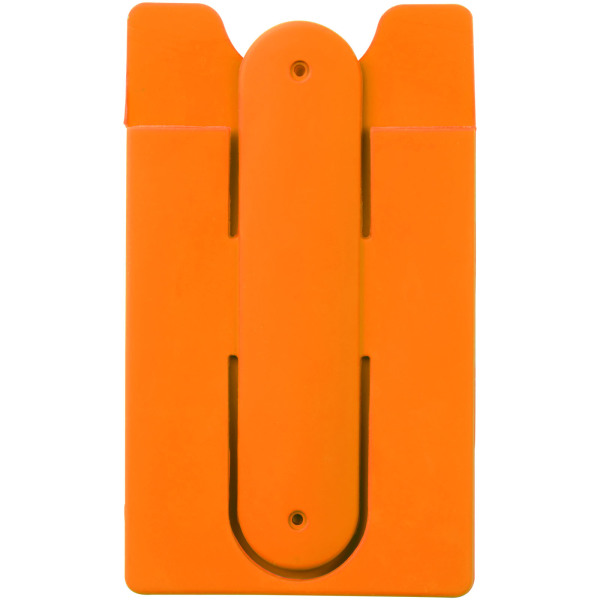 Wired oordopjes en silicone kaarthouder - Oranje