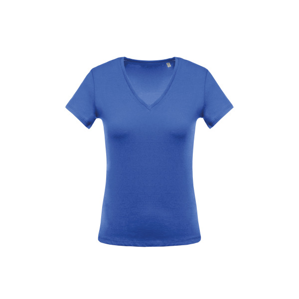 Ladies' short-sleeved V-neck T-shirt Light Royal Blue XS