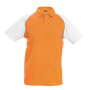 Baseballpolo Orange / White 3XL