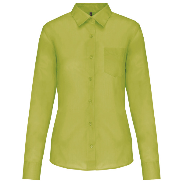 Overhemd in onderhoudsvriendelijk polykatoen-popeline dames Burnt Lime XL