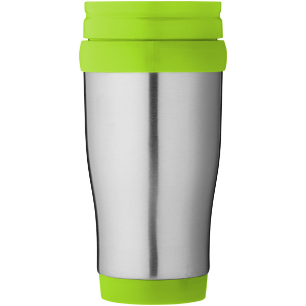 Sanibel 400 ml insulated mug - Silver/Lime green