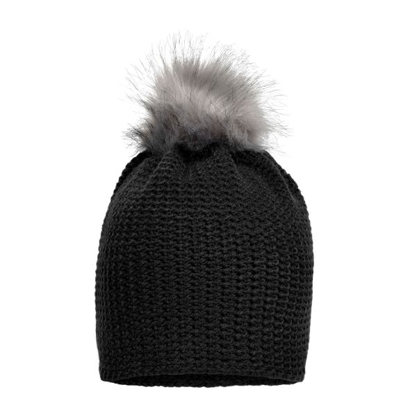 MB7120 Fine Crocheted Beanie - black/silver - one size