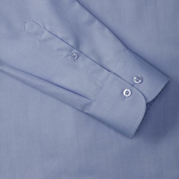 RUS Men LSL Tailored Herringbone Shirt, Light Blue, 3XL