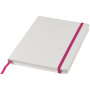 Spectrum A5 notitieboek met gekleurde sluiting - Wit/Magenta