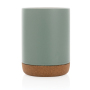 Ceramic mug with cork base, green