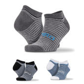 3-Pack Mixed Stripe Sneaker Socks - Color Mix 2 - L/XL