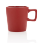 Ceramic modern coffee mug, red