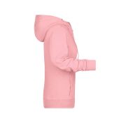 8025 Ladies' Zip Hoody roze-melange L