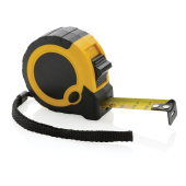 RCS gerecycled plastic 5M/19 mm rolmaat met stop knop, geel, zwart
