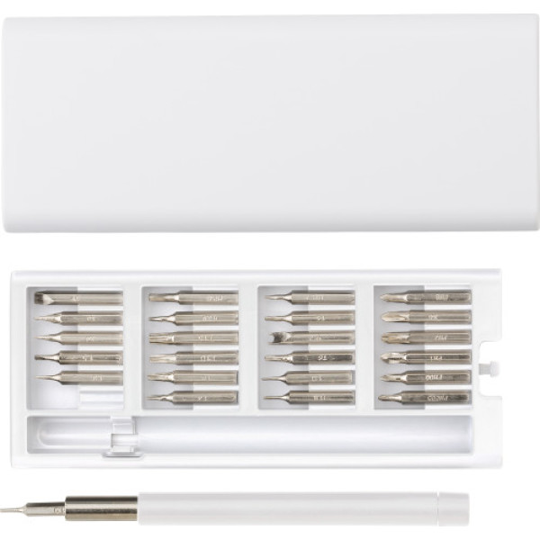 ABS and metal screwdriver set white