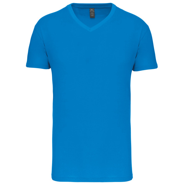 Heren-t-shirt BIO150IC V-hals Tropical Blue XXL