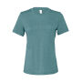 Women's Relaxed CVC Jersey Short Sleeve Tee - Heather Deep Teal - XL