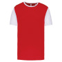 Volwassen tweekleurige jersey met korte mouwen Sporty Red / White XL