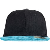 Bronx Glitter Flat Peak Snapback Cap Black / Turquoise One Size