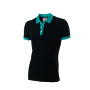 Poloshirt Bicolor Fitted 201002 Black-Turquoise XS