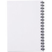 Desk-Mate® spiral A6 notesbog PP omslag - Hvid/Ensfarvet sort - 50 pages
