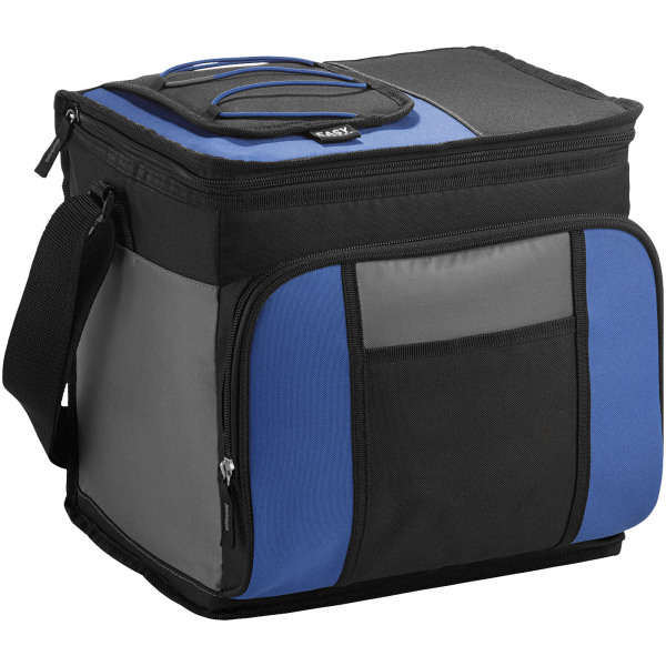 Easy-access 24-can cooler bag 18L - Royal blue/Solid black/Grey