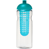 H2O Active® Base 650 ml bidon en infuser met koepeldeksel - Transparant/Aqua blauw