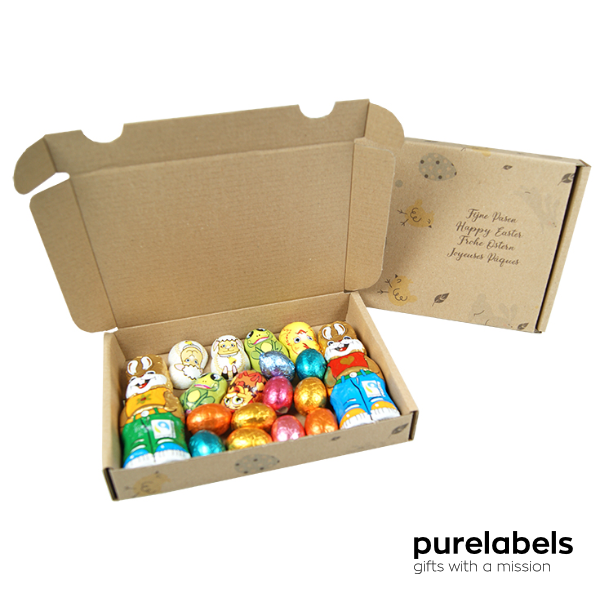 Paasgeschenk brievenbus | Paasmix met eigen kaart in brievenbusdoosje