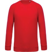Herensweater BIO ronde hals raglanmouwen Red M
