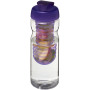 H2O Active® Base 650 ml sportfles en infuser met flipcapdeksel - Transparant/Paars