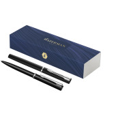 Allure ballpoint and rollerball pen set - Solid black