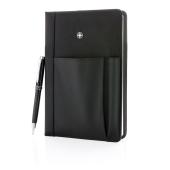 Hervulbaar notitieboek en pen set, zwart