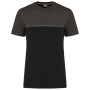 Ecologisch en tweekleurig uniseks T-shirt met korte mouwen Black / Dark Grey 5XL