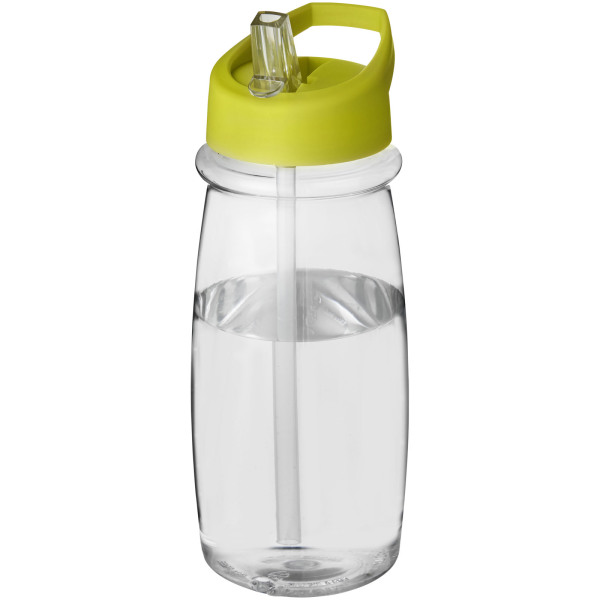H2O Active® Pulse 600 ml spout lid sport bottle - Transparent/Lime