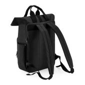 Recycled Twin Handle Roll-Top Laptop Backpack - Black - One Size
